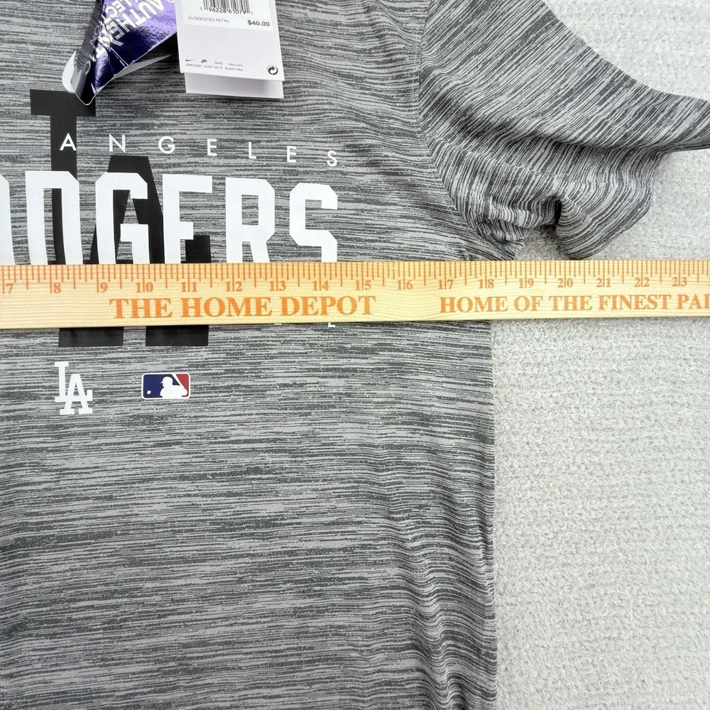 Nike Dri-FIT Los Angeles Dodgers MLB T-Shirt Men's Small Gray NWT Authentic